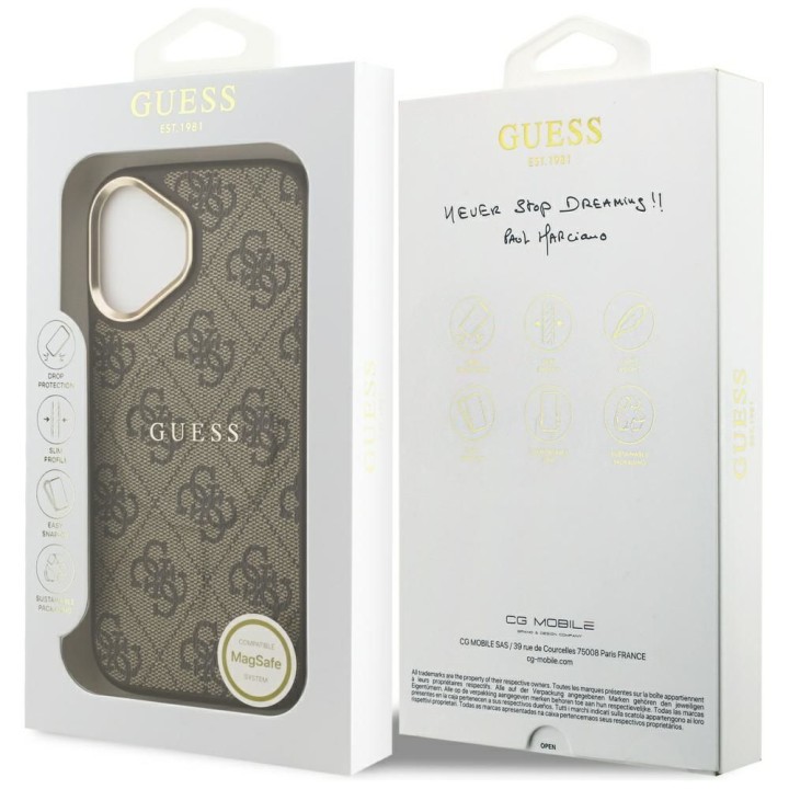 GUESS чохол для IPHONE 17 сумісний з MagSafe GUHMP17SP4MSEGCW (PU 4G W/ Classic) коричневий