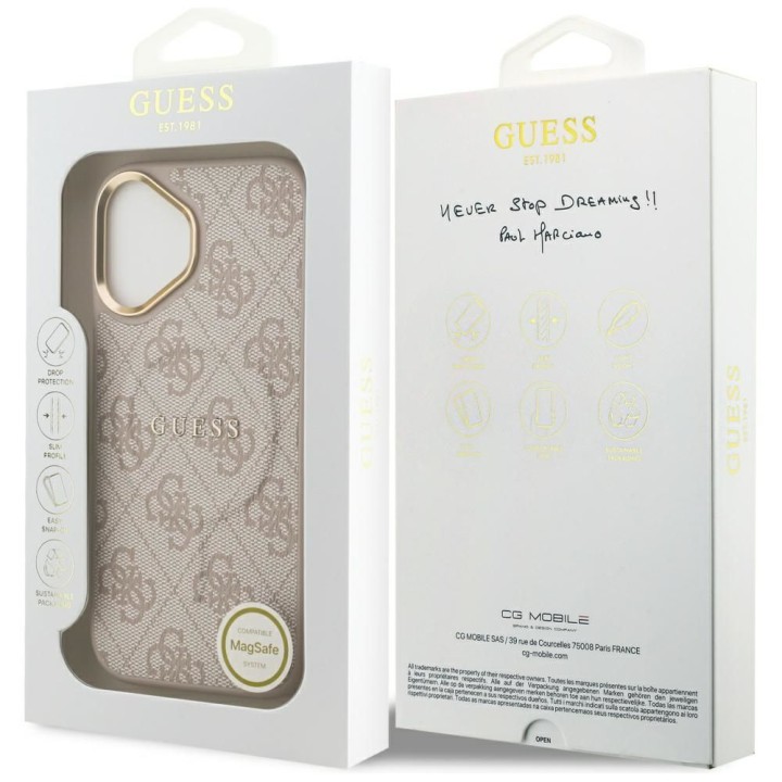 GUESS case for IPHONE 17 compatible with MagSafe GUHMP17SP4MSEGCP (PU 4G W/ Classic) pink