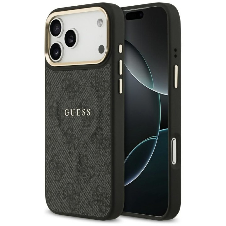 GUESS case for IPHONE 17 Pro Max compatible with MagSafe GUHMP17XP4MSEGCK (PU 4G W/ Classic) black