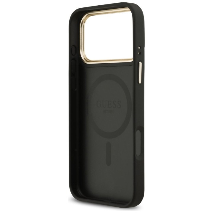 GUESS чехол для IPHONE 17 Pro Max совместимый с MagSafe GUHMP17XP4MSEGCK (PU 4G W/ Classic) черный