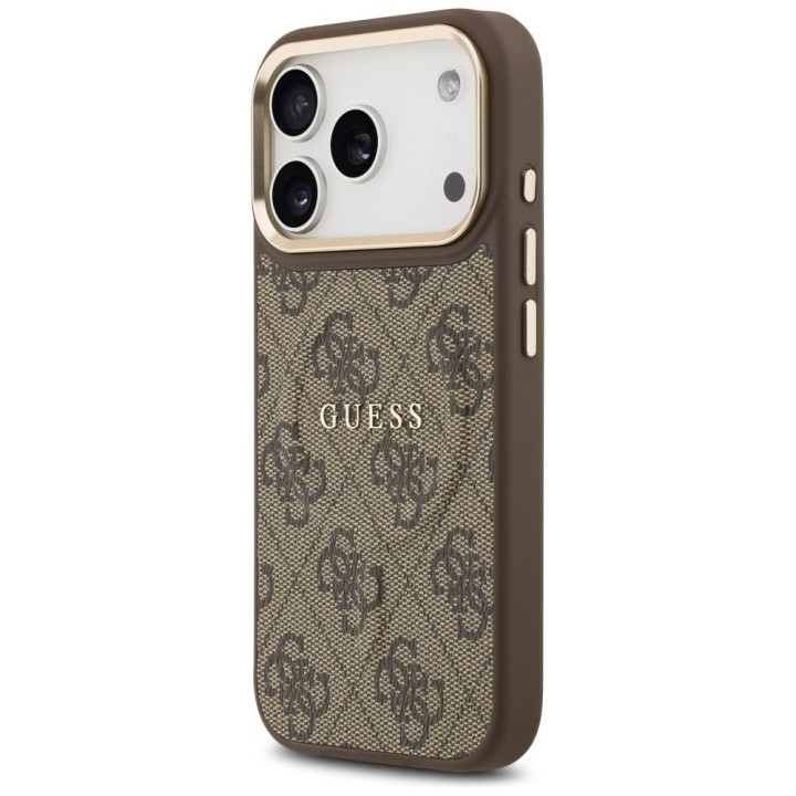 GUESS чехол для IPHONE 17 Pro совместимый с MagSafe GUHMP17LP4MSEGCW (PU 4G W/ Classic) коричневый