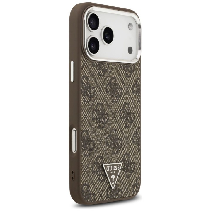 GUESS case for IPHONE 17 Pro Max compatible with MagSafe GUHMP17XP4TSRCMW (PU 4G W/Triangle Logo SL) brown