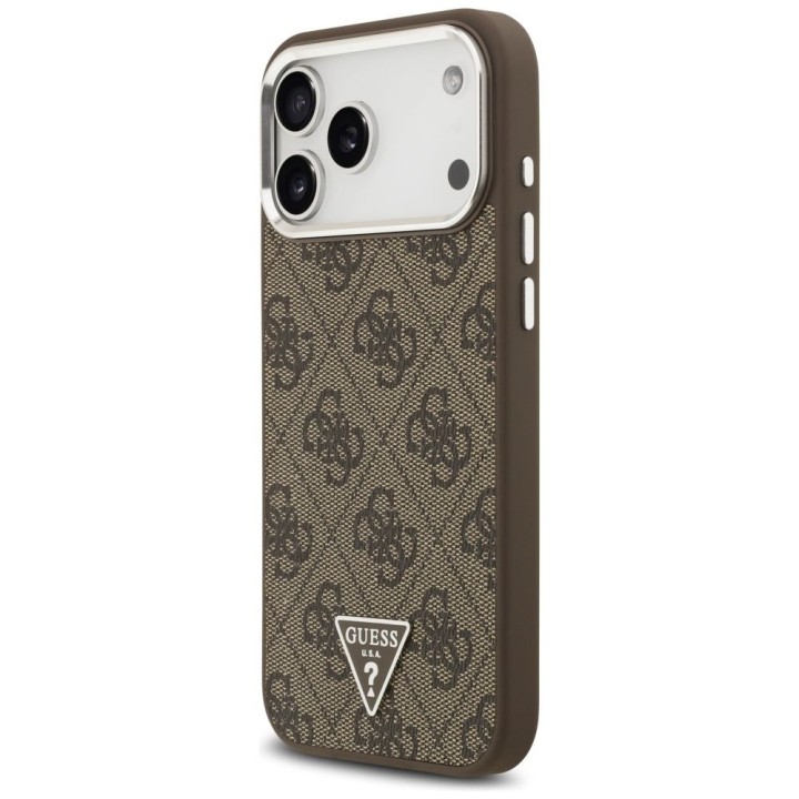 GUESS case for IPHONE 17 Pro Max compatible with MagSafe GUHMP17XP4TSRCMW (PU 4G W/Triangle Logo SL) brown
