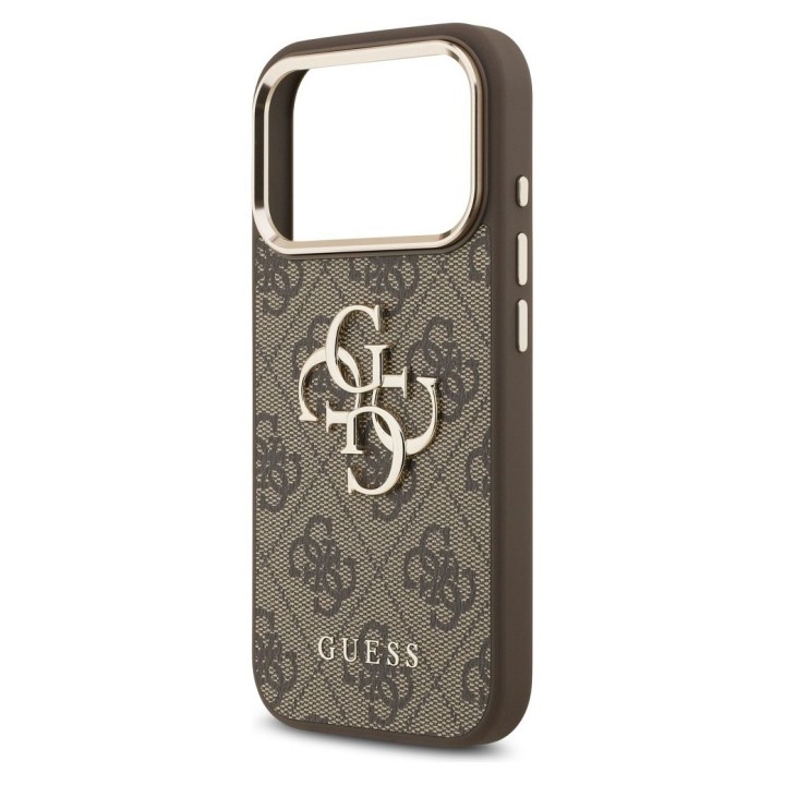 GUESS чехол для IPHONE 17 Pro Max GUHCP17X4GMGCBR (PU W/ Big 4G Classic Logo) золото коричневый
