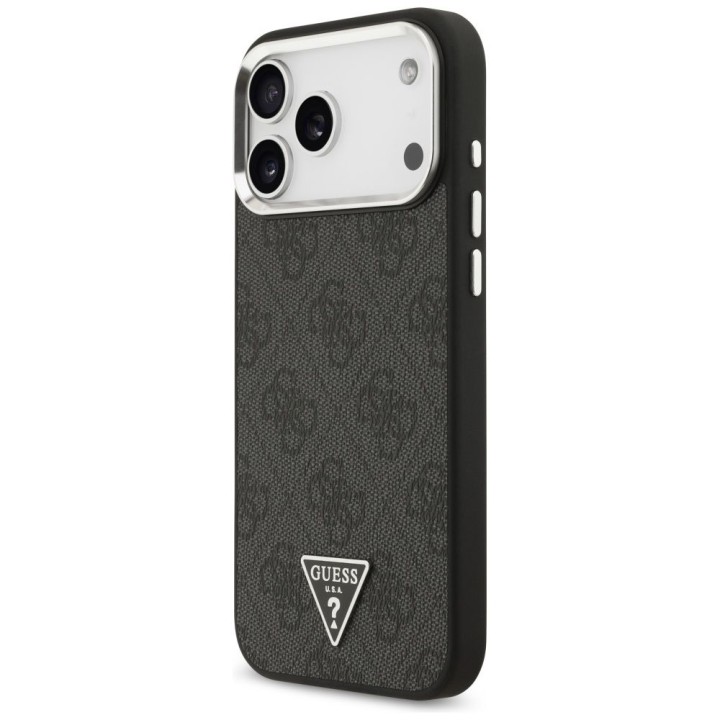 GUESS чехол для IPHONE 17 Pro Max совместимый с MagSafe GUHMP17XP4TSRCMK (PU 4G W/Triangle Logo SL) черный