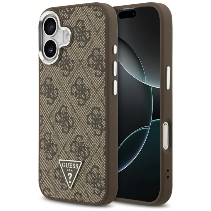 GUESS чехол для IPHONE 17 совместимый с MagSafe GUHMP17SP4TSRCMW (PU 4G W/Triangle Logo SL) коричневый