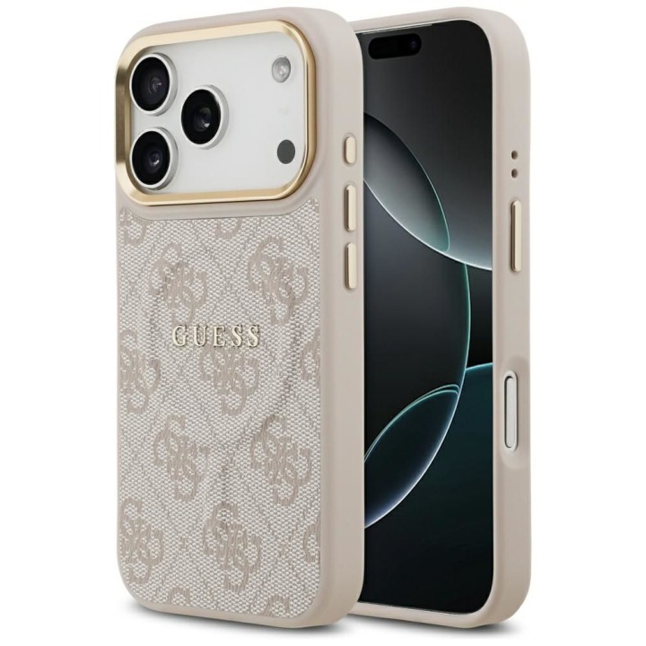GUESS чохол для IPHONE 17 Pro сумісний з MagSafe GUHMP17LP4MSEGCP (PU 4G W/ Classic) рожевий
