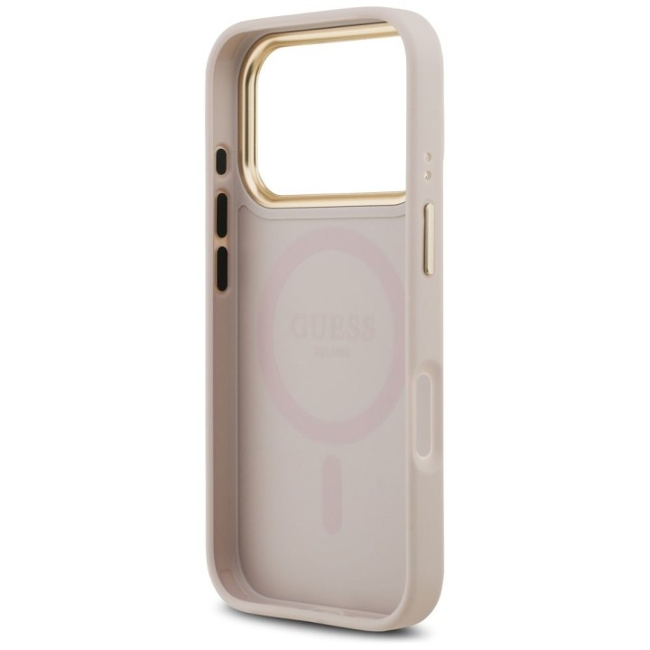 GUESS futerał do IPHONE 17 Pro kompatybilny z MagSafe GUHMP17LP4MSEGCP (PU 4G W/ Classic) różowy