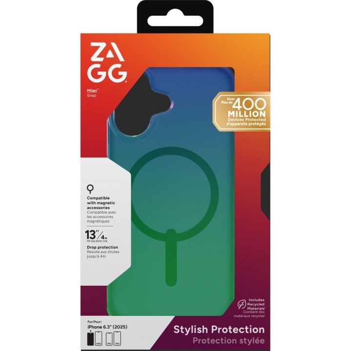 ZAGG чохол MILAN SNAP сумісний з MagSafe для IPHONE 17 raven feather