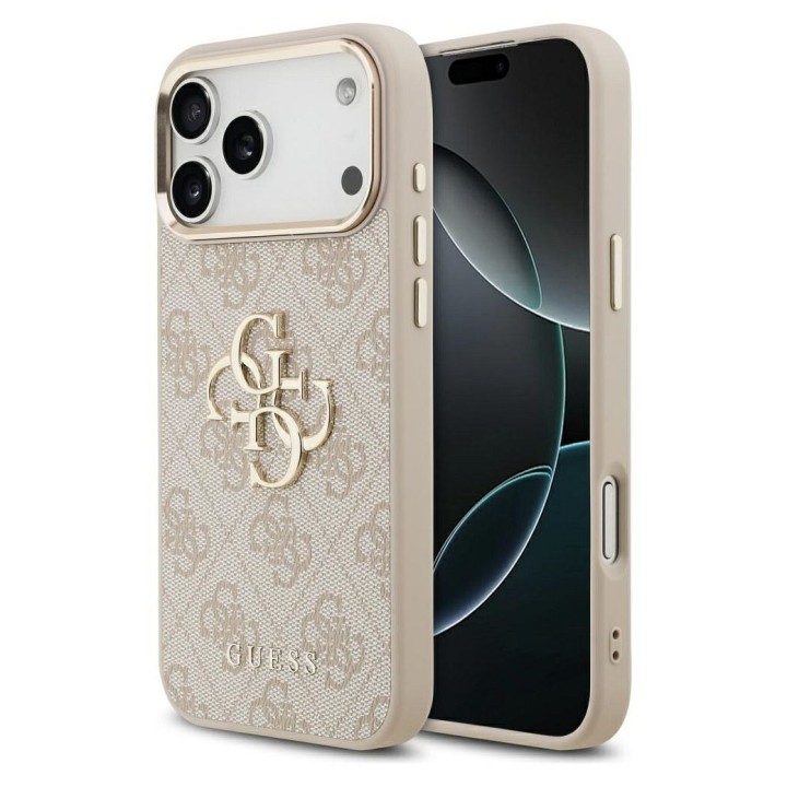 GUESS чехол для IPHONE 17 Pro Max GUHCP17X4GMGCPI (PU W/ Big 4G Classic Logo) золото розовый