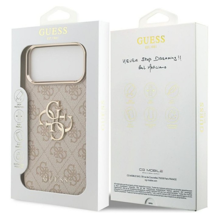 GUESS чехол для IPHONE 17 Pro Max GUHCP17X4GMGCPI (PU W/ Big 4G Classic Logo) золото розовый