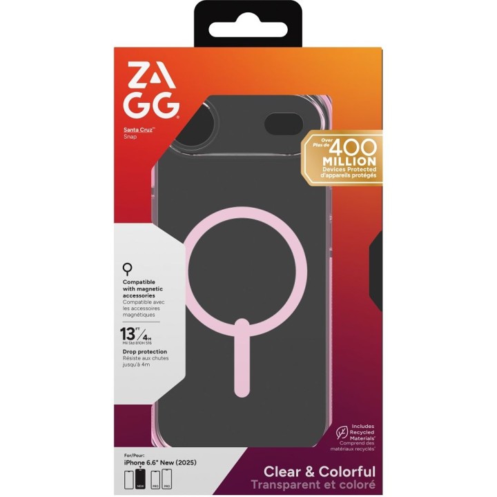 ZAGG чохол SANTA CRUZ SNAP сумісний з MagSafe для IPHONE 17 Air pink sorbet
