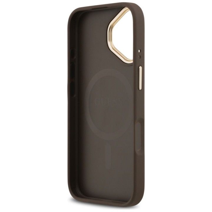 GUESS чохол для IPHONE 17 сумісний з MagSafe GUHMP17SP4GRMDEW (PU W/ 4G Strass Logo) коричневий