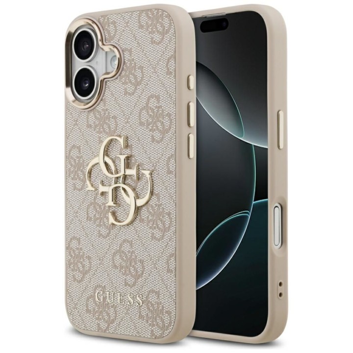 GUESS чехол для IPHONE 17 GUHCP17S4GMGCPI (PU W/ Big 4G Classic Logo) золото розовый