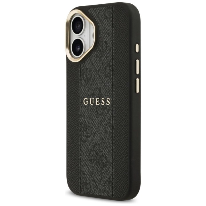 GUESS чехол для IPHONE 17 совместимый с MagSafe GUHMP17SPG4SEMCK (PU W/ 4G Stripe) черный