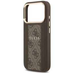 GUESS чехол для IPHONE 17 Pro совместимый с MagSafe GUHMP17LPG4SEMCW (PU W/ 4G Stripe) коричневый