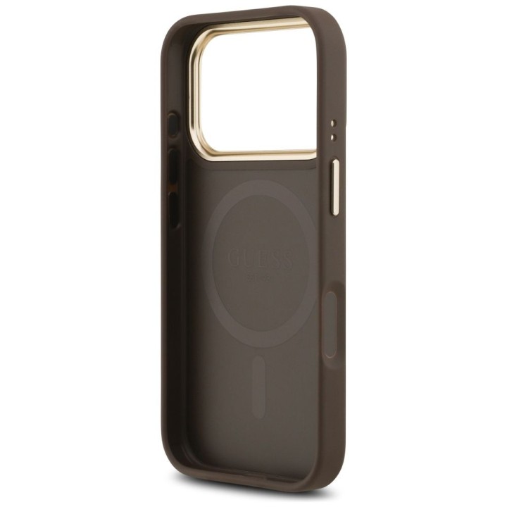 GUESS case for IPHONE 17 Pro compatible with MagSafe GUHMP17LPG4SEMCW (PU W/ 4G Stripe) brown