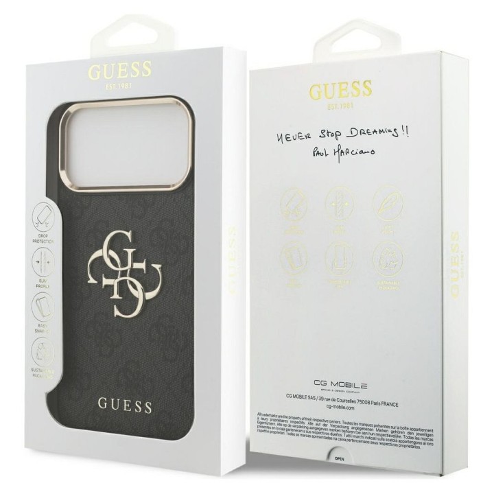 GUESS futerał do IPHONE 17 Pro Max GUHCP17X4GMGCGR (PU W/ Big 4G Classic Logo) złoto czarny