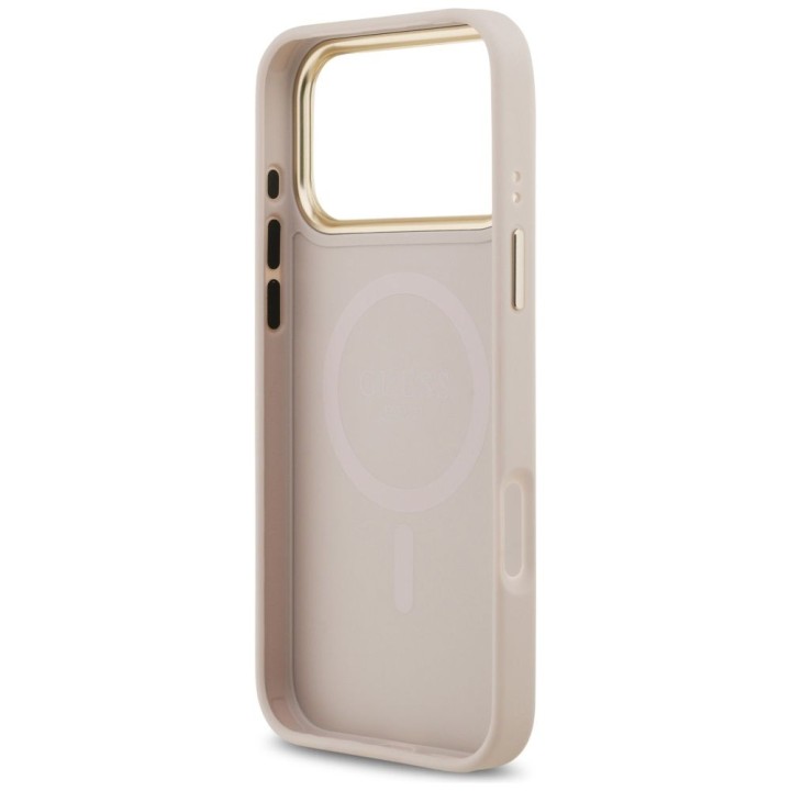 GUESS case for IPHONE 17 Pro Max compatible with MagSafe GUHMP17XPG4SEMCP (PU W/ 4G Stripe) pink