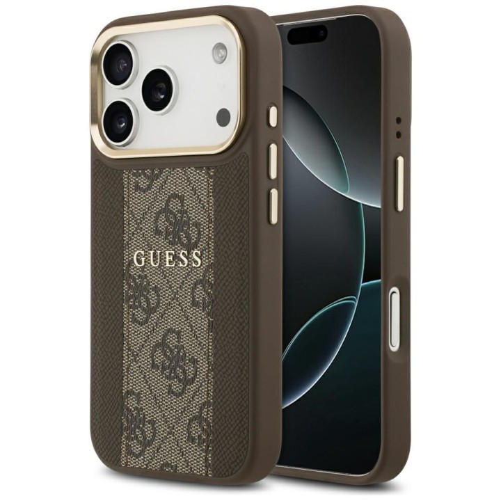 GUESS чохол для IPHONE 17 Pro сумісний з MagSafe GUHMP17LPG4SEMCW (PU W/ 4G Stripe) коричневий
