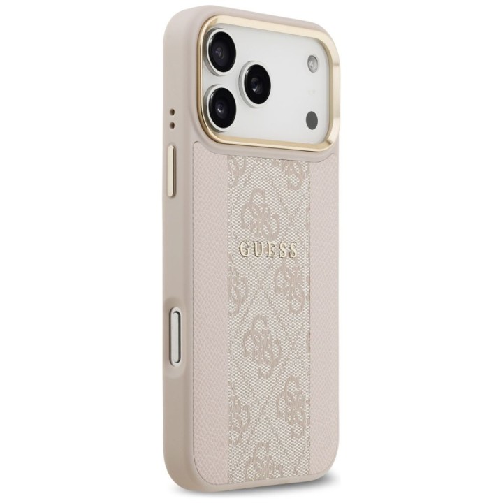GUESS case for IPHONE 17 Pro Max compatible with MagSafe GUHMP17XPG4SEMCP (PU W/ 4G Stripe) pink