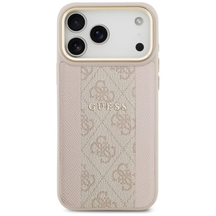 GUESS case for IPHONE 17 Pro Max compatible with MagSafe GUHMP17XPG4SEMCP (PU W/ 4G Stripe) pink