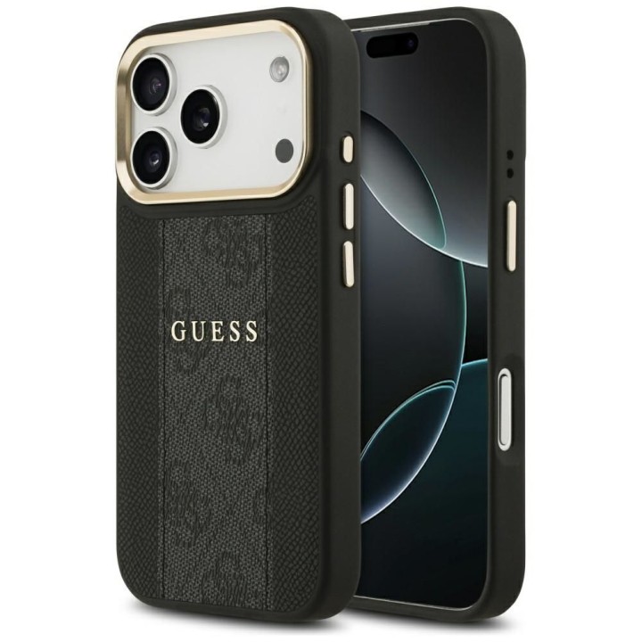 GUESS чохол для IPHONE 17 Pro сумісний з MagSafe GUHMP17LPG4SEMCK (PU W/ 4G Stripe) чорний