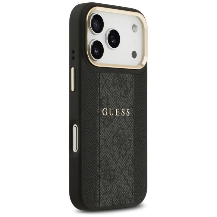 GUESS case for IPHONE 17 Pro compatible with MagSafe GUHMP17LPG4SEMCK (PU W/ 4G Stripe) black