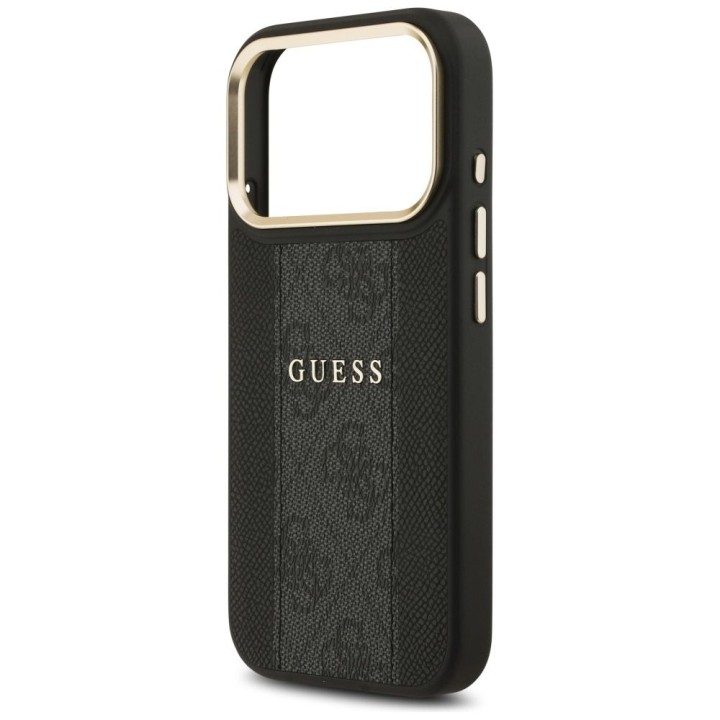 GUESS чехол для IPHONE 17 Pro совместимый с MagSafe GUHMP17LPG4SEMCK (PU W/ 4G Stripe) черный