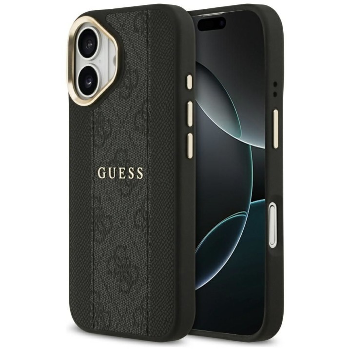 GUESS case for IPHONE 17 compatible with MagSafe GUHMP17SPG4SEMCK (PU W/ 4G Stripe) black