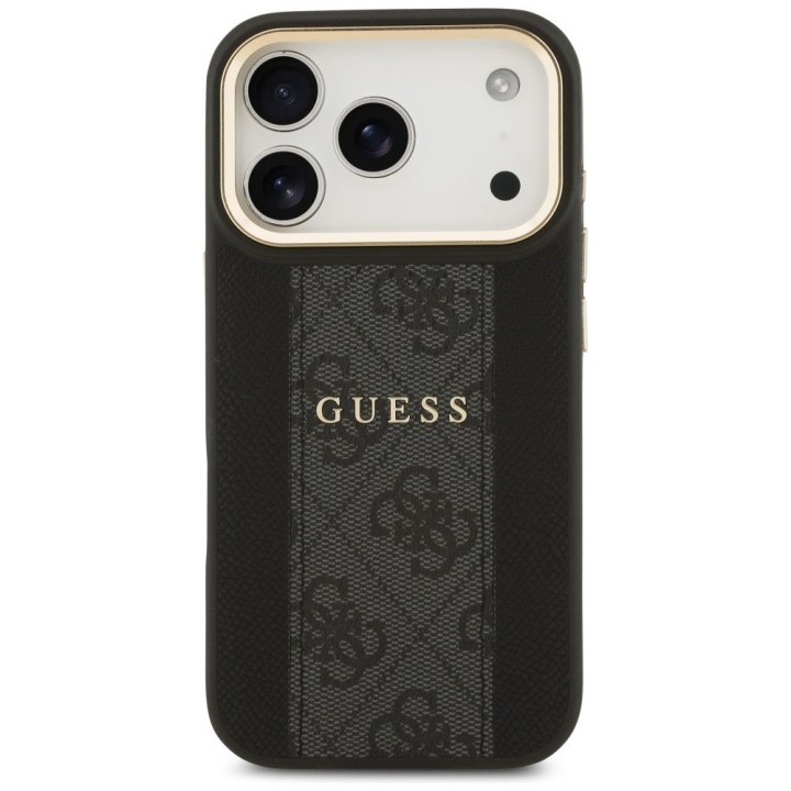 GUESS чехол для IPHONE 17 Pro совместимый с MagSafe GUHMP17LPG4SEMCK (PU W/ 4G Stripe) черный