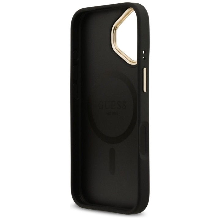 GUESS case for IPHONE 17 compatible with MagSafe GUHMP17SPG4SEMCK (PU W/ 4G Stripe) black