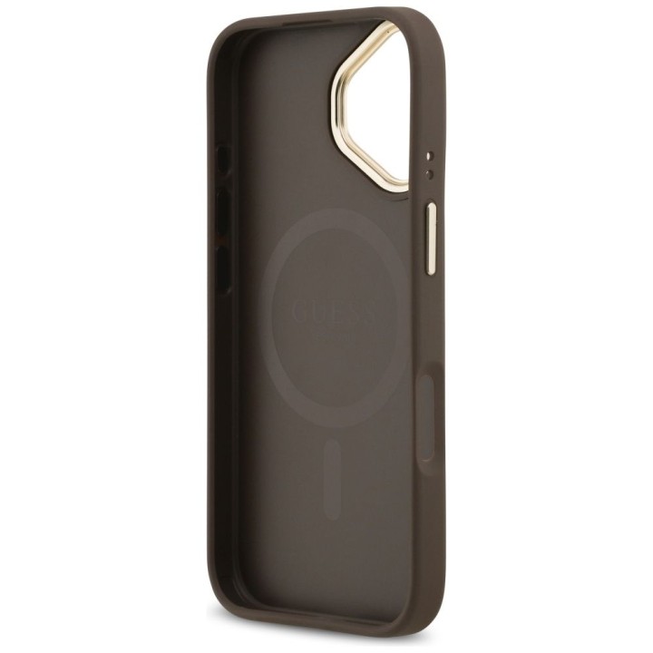 GUESS case for IPHONE 17 compatible with MagSafe GUHMP17SPG4SEMCW (PU W/ 4G Stripe) brown