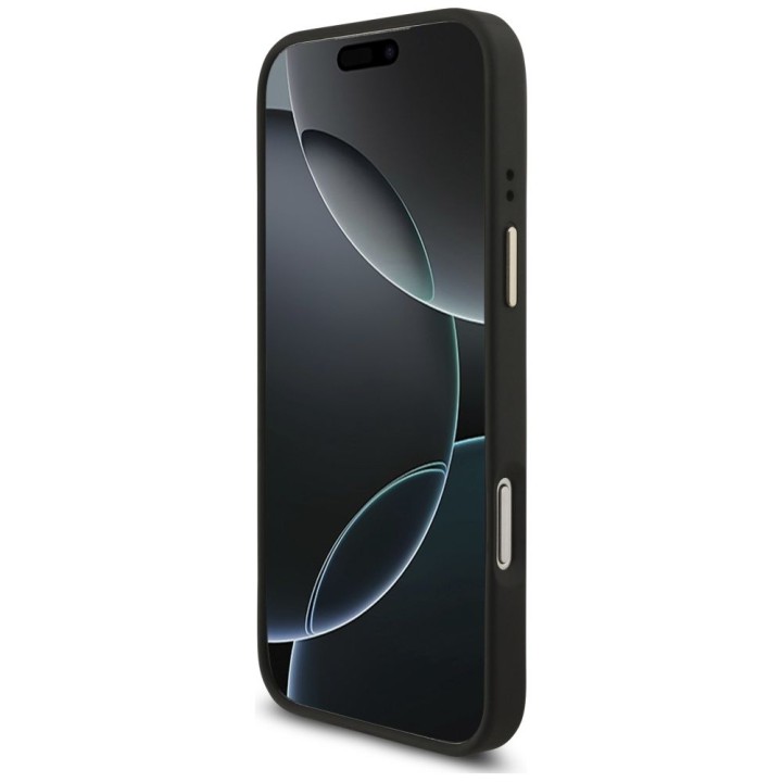 GUESS case for IPHONE 17 Pro Max compatible with MagSafe GUHMP17XP4GTDGMK (4G PU W/ Triangle Logo) gold black
