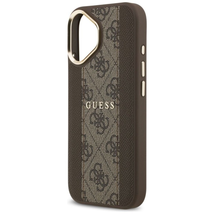 GUESS case for IPHONE 17 compatible with MagSafe GUHMP17SPG4SEMCW (PU W/ 4G Stripe) brown