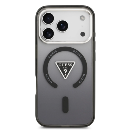 GUESS чехол для IPHONE 17 Pro совместимый с MagSafe GUHMP17LHGTMLCGK (IML Gradient W/ Triangle Logo) черный
