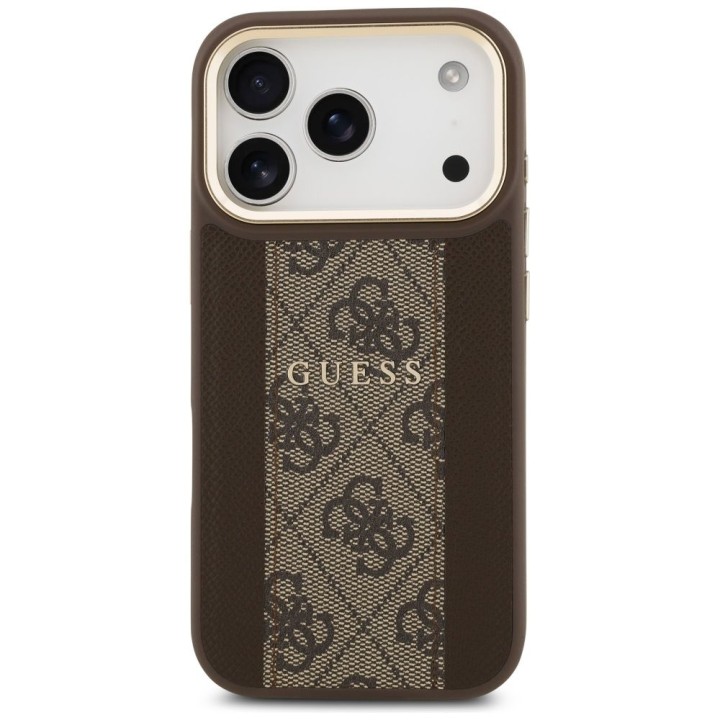 GUESS чехол для IPHONE 17 Pro совместимый с MagSafe GUHMP17LPG4SEMCW (PU W/ 4G Stripe) коричневый