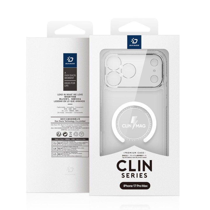 DUX DUCIS чехол CLIN MAG совместимый с MagSafe для IPHONE 17 PRO MAX (Open Ring Version) прозрачный
