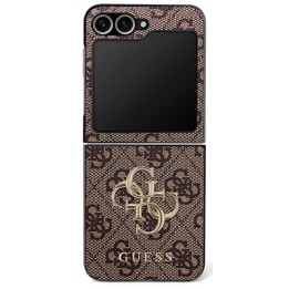 GUESS case for SAMSUNG Z FLIP7 GUHCZF74GMGBR (PU Leather 4G Metal Logo) brown