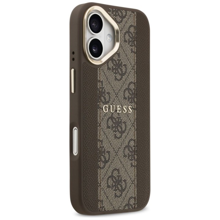 GUESS чехол для IPHONE 17 совместимый с MagSafe GUHMP17SPG4SEMCW (PU W/ 4G Stripe) коричневый