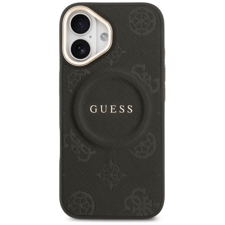 GUESS case for IPHONE 17 compatible with MagSafe GUHMP17SPSAMSECK (PU W/ Peony Hot Stamp) black