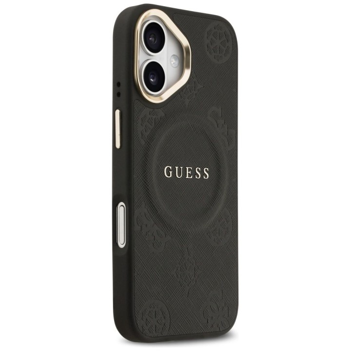 GUESS чехол для IPHONE 17 совместимый с MagSafe GUHMP17SPSAMSECK (PU W/ Peony Hot Stamp) черный