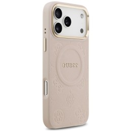 GUESS чохол для IPHONE 17 Pro Max сумісний з MagSafe GUHMP17XPSAMSECP (PU W/ Peony Hot Stamp) рожевий