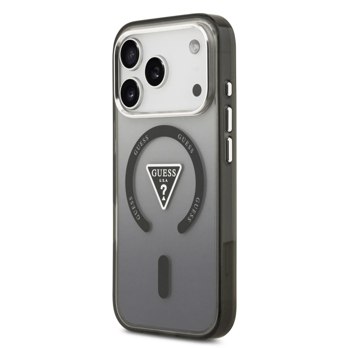 GUESS futerał do IPHONE 17 Pro kompatybilny z MagSafe GUHMP17LHGTMLCGK (IML Gradient W/ Triangle Logo) czarny