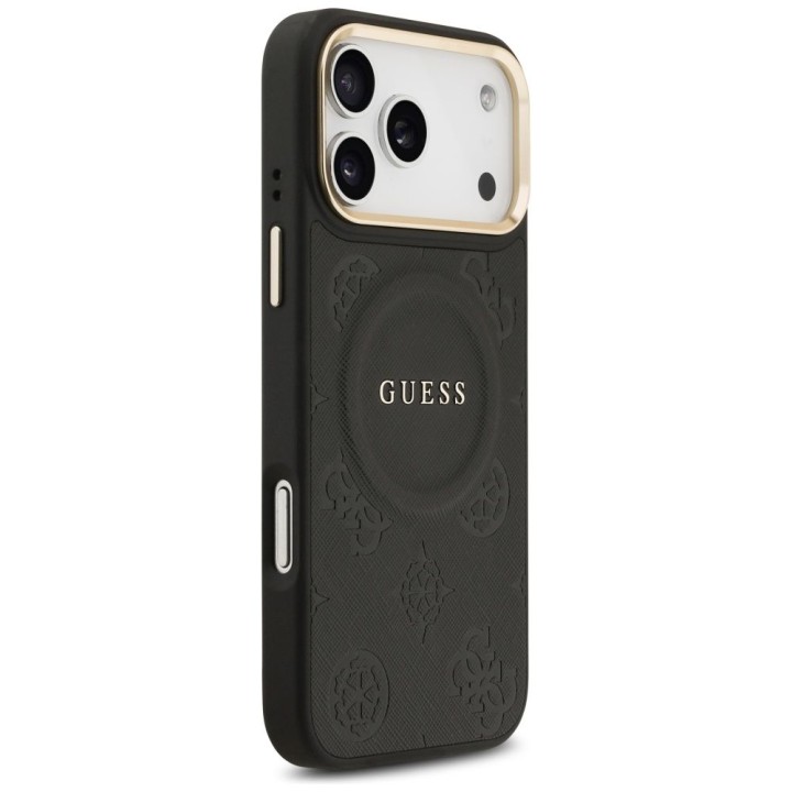 GUESS чохол для IPHONE 17 Pro Max сумісний з MagSafe GUHMP17XPSAMSECK (PU W/ Peony Hot Stamp) чорний