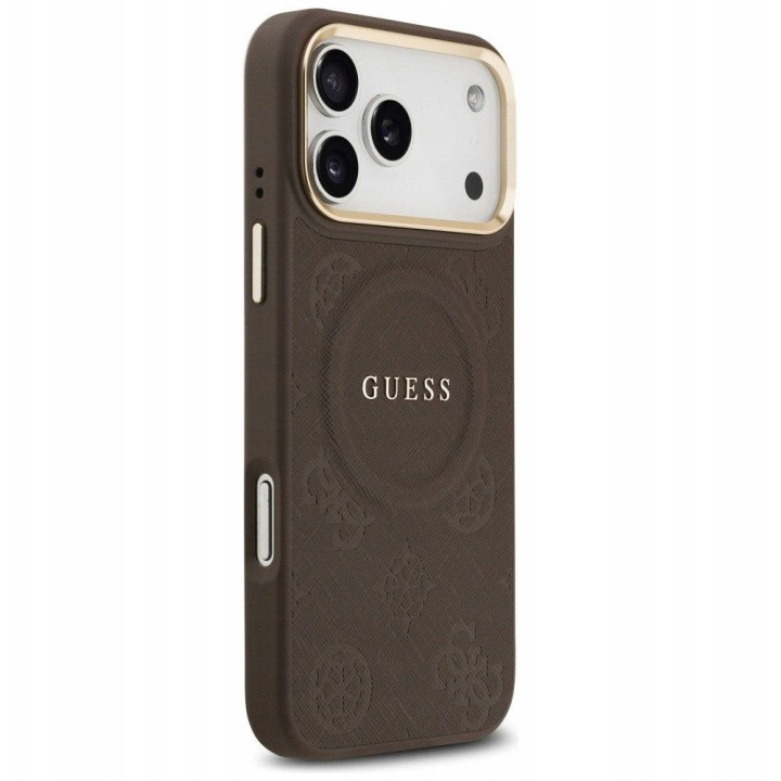 GUESS чохол для IPHONE 17 Pro Max сумісний з MagSafe GUHMP17XPSAMSECW (PU W/ Peony Hot Stamp) коричневий