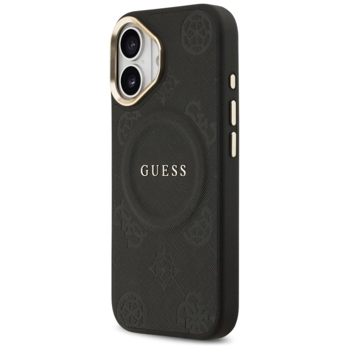 GUESS case for IPHONE 17 compatible with MagSafe GUHMP17SPSAMSECK (PU W/ Peony Hot Stamp) black