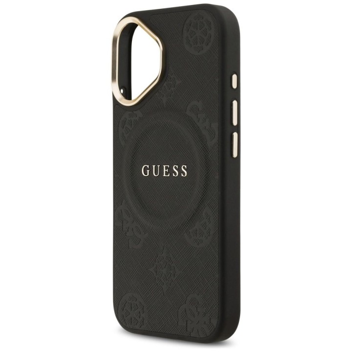 GUESS case for IPHONE 17 compatible with MagSafe GUHMP17SPSAMSECK (PU W/ Peony Hot Stamp) black