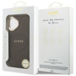 GUESS case for IPHONE 17 compatible with MagSafe GUHMP17SPSAMSECW (PU W/ Peony Hot Stamp) brown