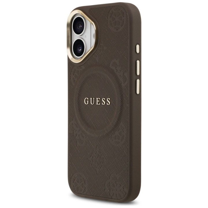GUESS case for IPHONE 17 compatible with MagSafe GUHMP17SPSAMSECW (PU W/ Peony Hot Stamp) brown